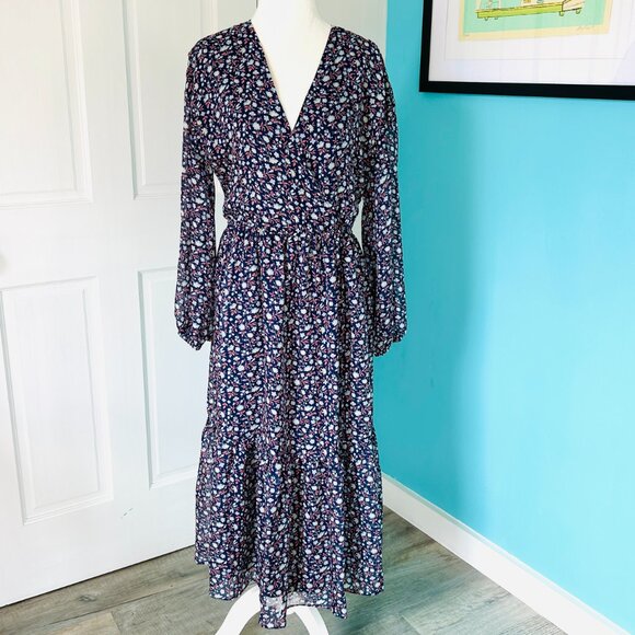 Madewell Tie-Waist Midi Dress in Harvest Vine (size M) - Picture 2 of 14